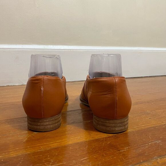 Anthropologie Women’s Size 37 Slip On Ankle Shoes Brown Leather Low Heel - Picture 10 of 12